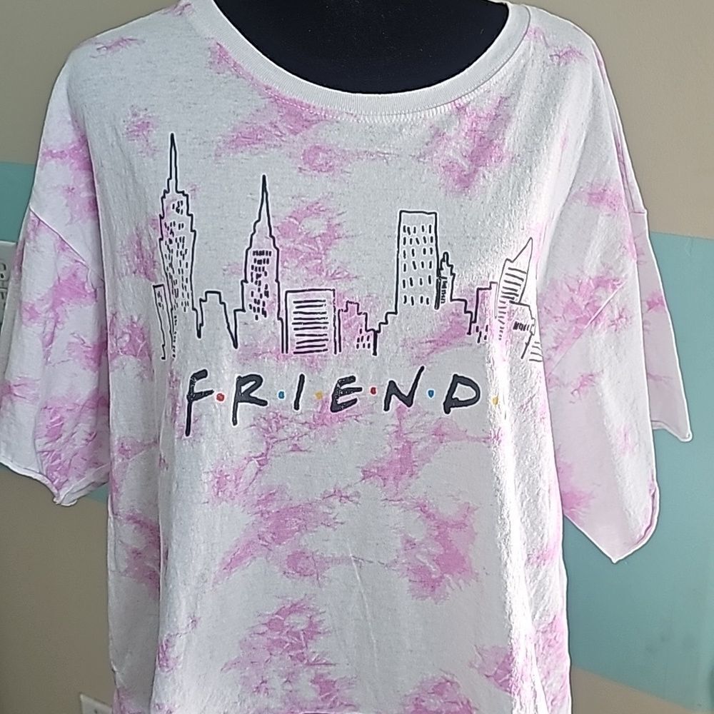 FRIENDS Television series pink tye died short t shirt sz XXL